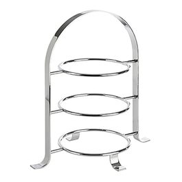APS Serving Stand – High-quality cake stand made of chrome-plated metal for 3 plates with a max. Ø of 17cm – Overall height 25.5 cm (plates not included)