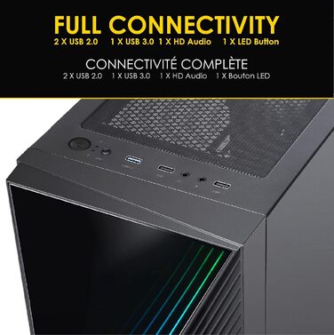 Корпус для ПК Empire Gaming Gamer Crystal – Чорний, ARGB, Mid-Tower, ATX/Micro ATX/ITX, 3D-дзеркальний ефект, RGB вентилятори