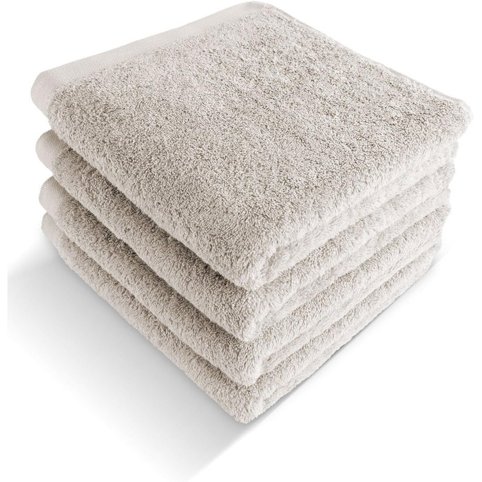 Рушники Herzbach Home Premium, 50 x 100 см, 4 шт. (пісочний колір) – 100% бавовна, преміум-якість