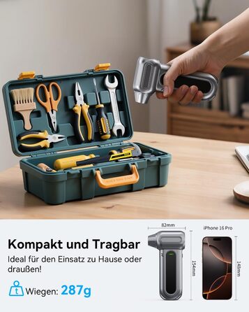 Електричний пилосос-піногенератор Orantronx Air Duster 200000 об/хв, 4-ступенева регулювання, акумуляторний, USB-зарядка, для ПК, клавіатури, авто, дивану, ноутбука, дому, вулиці