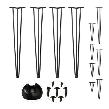Relaxdays 4-Piece Hairpin Leg Set with 3 Supports