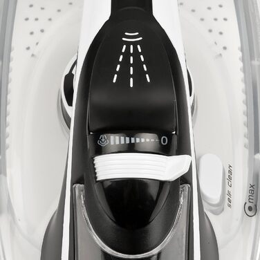 Праска відпарювач Ferrari Ermes G40021: 2500 Вт, керамічна підошва, 340 cc, 150 г/хв, самоочищення, захист від накипу та протікання, 51 мікроотвір, білий/чорний/сірий