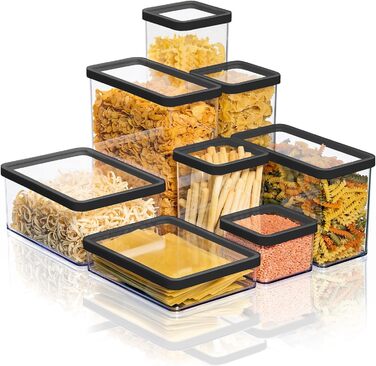 Rotho Loft Set Storage Containers 5-Piece LOFT, Plastic (PP) BPA-Free, Transparent, (32.3 x 22.3 x 16.6 cm)
