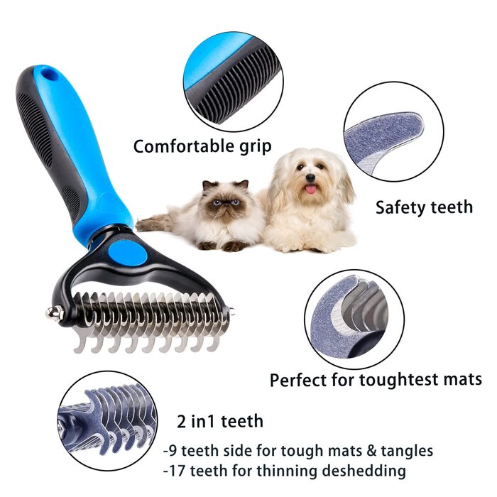 Щітка для вичісування підшерстка собак та котів, професійна для видалення ковтунів та шерсті