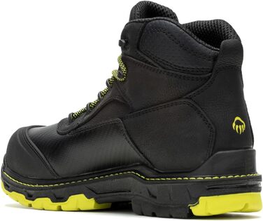 Черевики робочі чоловічі Wolverine Overpass 6' Mid Composite Toe Waterproof, 11, Чорний/Лайм