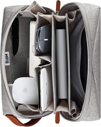 BUBM Органайзер для електроніки та аксесуарів, водонепроникна сумка для MacBook зарядного пристрою, кабелів, жорстких дисків, USB-адаптерів і карт пам'яті, чорна