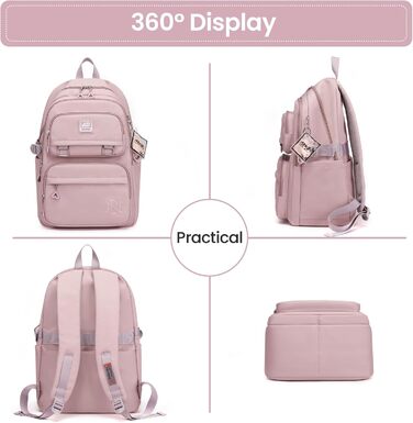 Дитячий рюкзак для дівчаток, рюкзак для підлітків – стильний та водонепроникний, для 3-9 класів, великий, для школи та подорожей, блакитний (8529# фіолетовий)