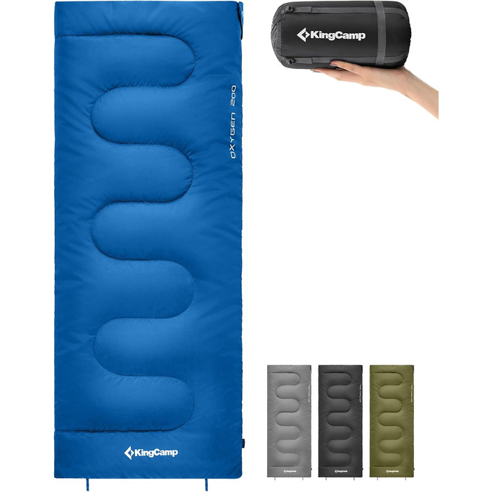 KingCamp 3-Season Sleeping Bag - Lightweight, Water-Resistant & Warm for Adults & Kids - Camping & Outdoor Use