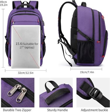 Rucksack Cafele з RFID захистом, USB зарядкою та водонепроникністю для ноутбука 17.3