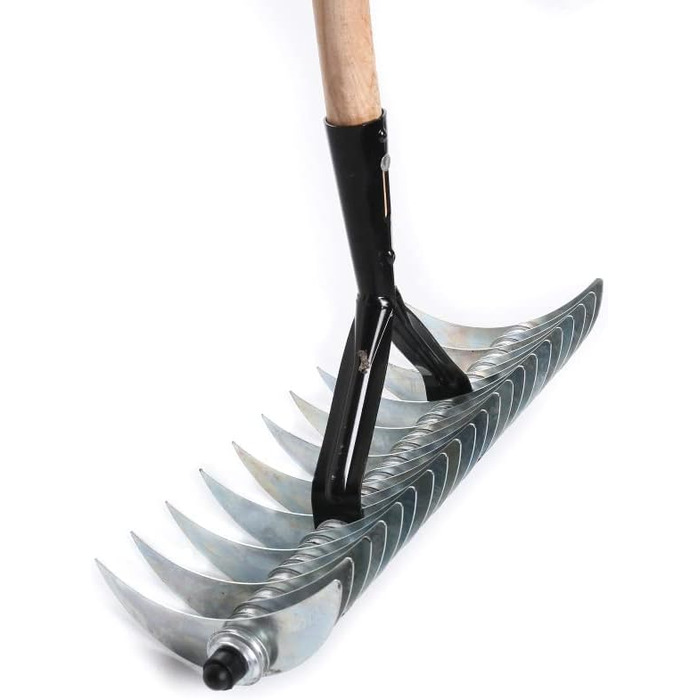 Hand Cultivator/Scarifier 40cm Cultivator Lawn Aerator Soil Aerator Rake with Handle 145cm