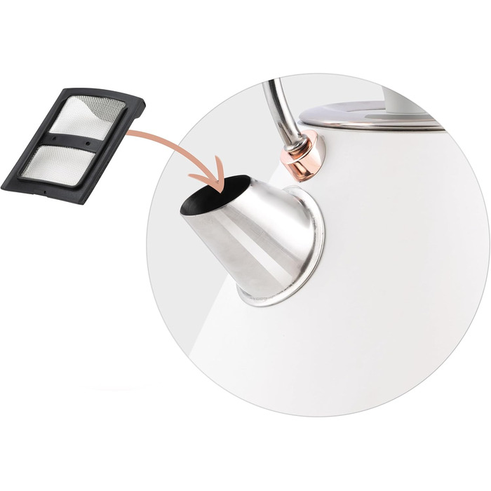 Елегантний чайник Berdsen BD-701 з термометром, 1.7L (білий)