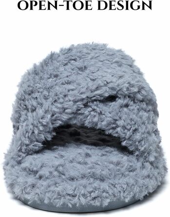 Жіночі плюшеві домашні тапочки SMajong, зимові, теплі, м'які, з антиковзким покриттям, сірі, 38/39 EU
