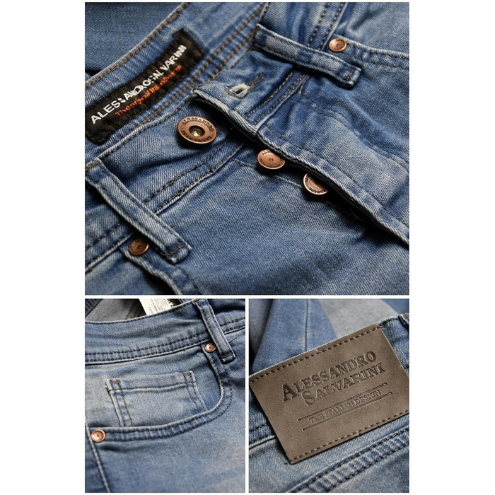 Чоловічі джинси Alessando Salvarini Slim Fit білі, еластичні, розмір 31W/30L