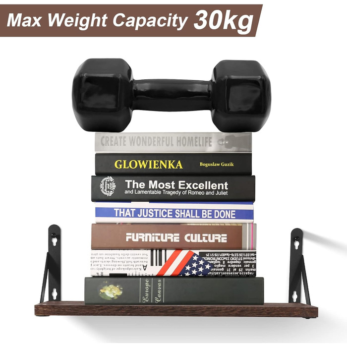 Настінна полиця з дерева, 2 шт. в наборі, рустикальний стиль, з кріпленням для рушників, світло-коричневий колір, для спальні, вітальні, ванної кімнати, кухні, офісу