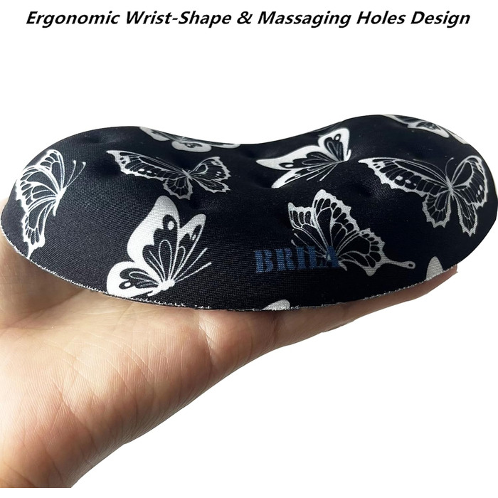 Підкладка для миші BRILA з Memory Foam - Ергономічна підтримка зап'ястя для ноутбука, комп'ютера та ігор