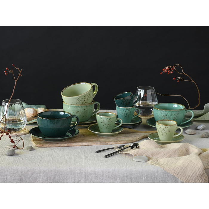 Набір посуду CreaTable Serie Nature Collection 8 предметів для 4 осіб, капучіно, кераміка, для мікрохвильовки та посудомийної машини