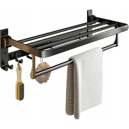 Складаний рушникотримач у ванну кімнату: підвісна штанга з гачками в стилі Лофт