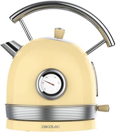 Електричний чайник Cecotec ThermoSense 420 Light Green: 1.8 л, 2200 Вт, регулювання температури, нержавіюча сталь, вінтажний стиль, зелений колір
