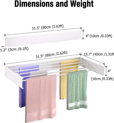 Розкладна сушарка для білизни, 80 см, економна, для дому, ванної, балкону