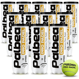 Palbea PRO Padel: м'ячі для падел-тенісу, FIP сертифіковані, преміум якість. Ідеально для тренувань та турнірів. Упаковка: картон x 6/12/24 банки.