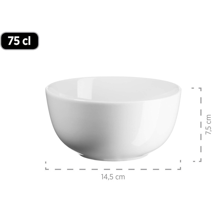 MÄSER 993650 Barca Breakfast Dish Set for 6 People, 18-Piece Set, Porcelain, White Breakfast Set 18-Piece 6 Person
