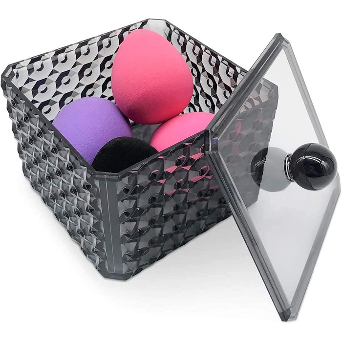 Організатор для ватних дисків та ватних паличок з акрилу з кришкою, косметичний бокс для зберігання