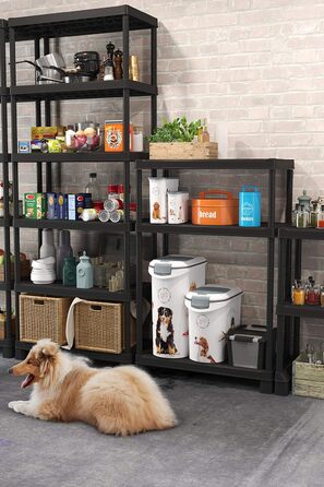 Curver 54L Airtight Dog Food Container with Wheels & Scoop - 20kg Capacity - White Pet Food Storage Bin for Dogs & Other Animals