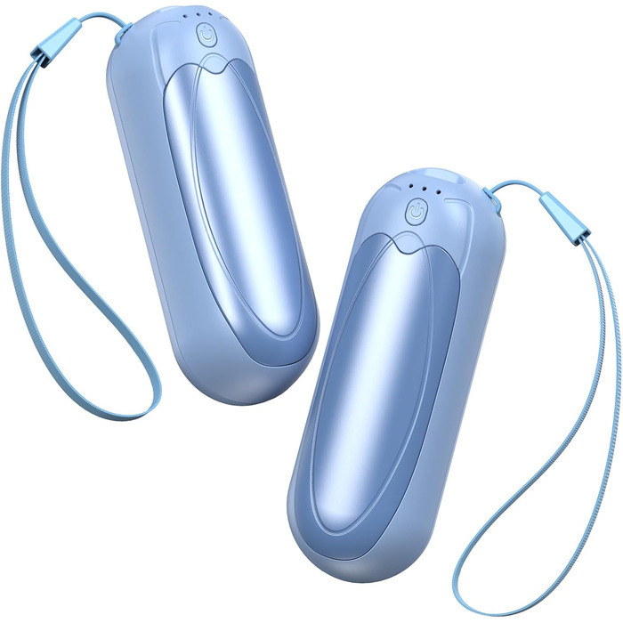 Електричні грілки для рук 2 шт. 7000mAh з 3 рівнями нагріву, портативні магнітні грілки для рук, подарунок на зиму для жінок та чоловіків (2 шт. блакитні)