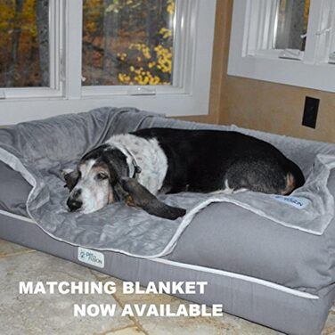 Ліжко для собак та котів PetFusion Ultimate Memory Foam 2.5' - сіре, 112 x 86 x 25 см (ортопедичне, з пам'яті ефекту)