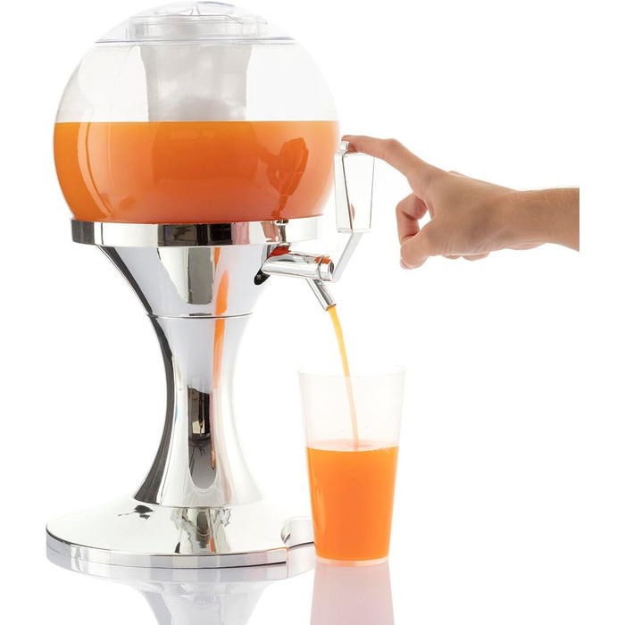 Дозатор для пива InnovaGoods® Bier Ball сірий, 22x41,7x26,5 см, з охолоджуючим елементом, прозорий