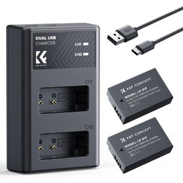 Зарядний пристрій для акумулятора камери LP-E17 1250mAh K&F Concept для Canon EOS RP, Rebel T8i, T7i, T6i, T6s, SL2, SL3, EOS M3, M5, M6 Mark II, 77D, 200D, 750D, 760D, 800D