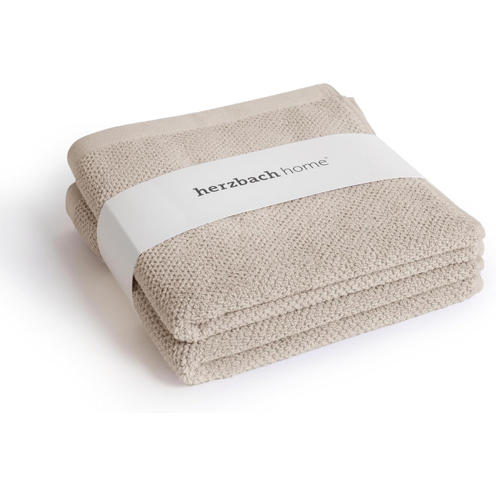 Набір рушників для душу та рук herzbach home Spa Kollektion, 100% бавовна, 2 шт. (50x100 см), піщано-сірий