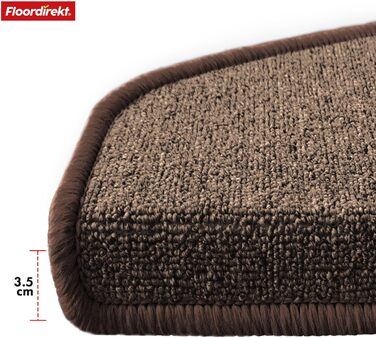 London Pro Stair Treads - 15 Piece Set - Non-Slip Carpet Stair Treads, 25x65 cm (Brown)