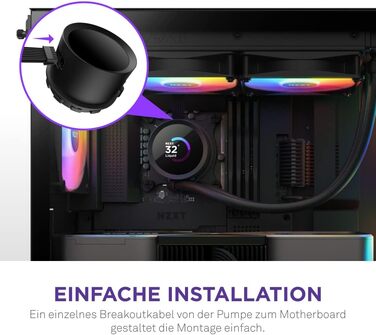 NZXT Kraken: Рідинна система охолодження CPU AIO з LCD-дисплеєм – 240 RGB (білий) – сумісна з Intel® та AMD®