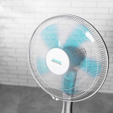 Стеляний вентилятор Cecotec EnergySilence Aero 450 з підсвічуванням, 50 Вт, діаметр 106 см, 4 лопаті, 3 швидкості, функція обігріву, білий