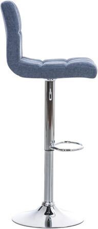 Peru 2-Piece Bar Stool Set with Fabric Upholstery - Swivel, Adjustable Height, Chrome Finish | Blue