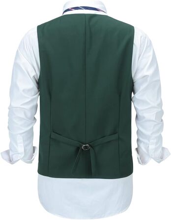 Чоловіча жилетка Allthemen V-подібний виріз, однобортна, Slim Fit, для ділового костюма, жилетка-вест (3XL, Зелений)