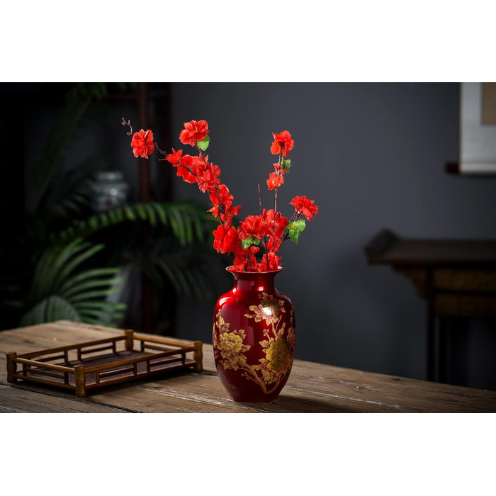 Керамічна ваза ручної роботи з маком, 23 см - декор для дому та весілля