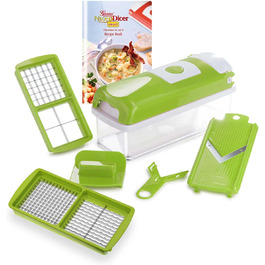 Набір Genius Nicer Dicer Smart 6-елементів: овочерізалка для кубиків, стрічок, скибочок, соломки та чвертей. Зручний подрібнювач цибулі з телевізійної реклами Kiwi.
