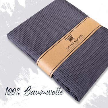 Плед LAYNENBURG Premium 180x220 см, вафельна тканина, 100% бавовна, антрацитовий колір