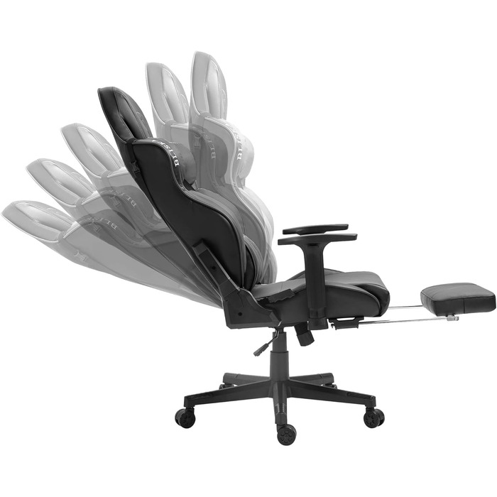 TRISENS Gaming Chair Racing Style Chair with Sports Seat and Ergonomic 4D Armrests, Color: Black
