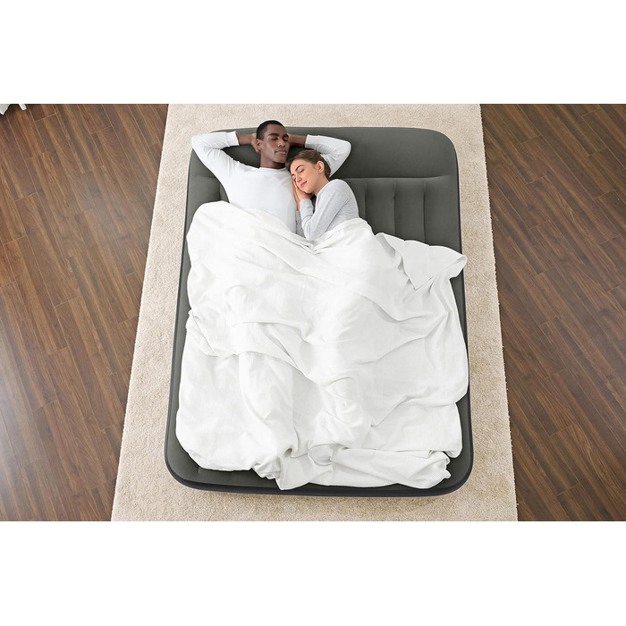 Надувне ліжко Bestway TriTech з вбудованим акумулятором та насосом Double XL, 203 x 152 x 30 см, сірий колір