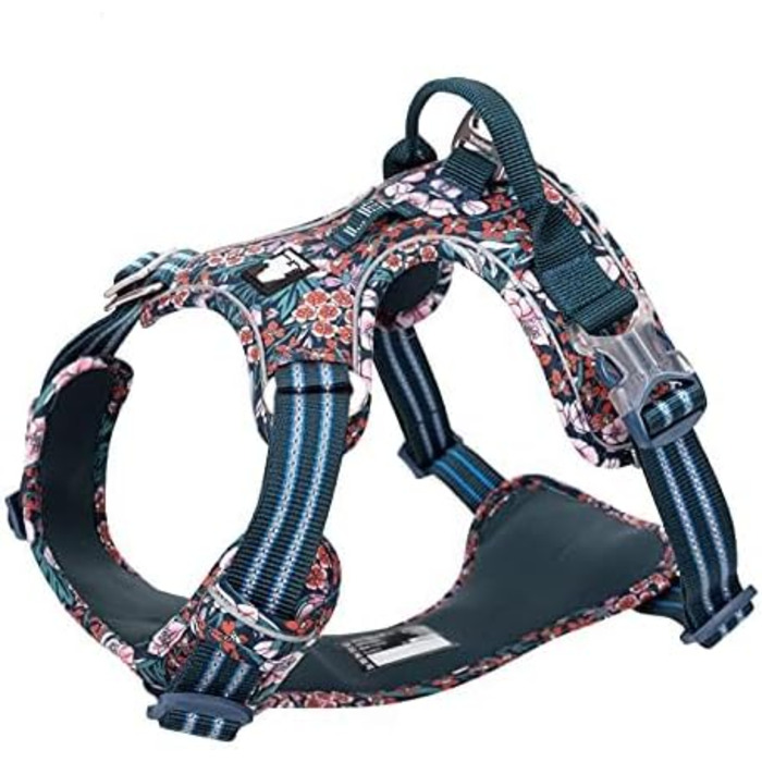 Шлейка для собак Truelove No-Pull TLH5655 M Navy Blazer, бавовняна, дихаюча, світловідбиваюча, регульована