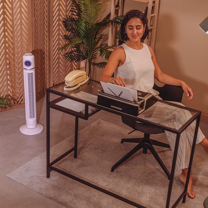 Вентилятор Cecotec EnergySilence 1090 Skyline Retro Smart Green - 81 см, 40 Вт, LED дисплей, керування та пульт, 3 швидкості, 3 режими, таймер 12 годин, осциляція 72º, зелений