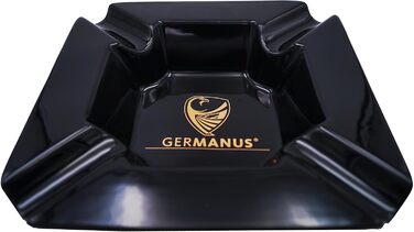 GERMANUS Large Cigar Ashtray Monument I Black Gold, 22 x 22 x 5 cm