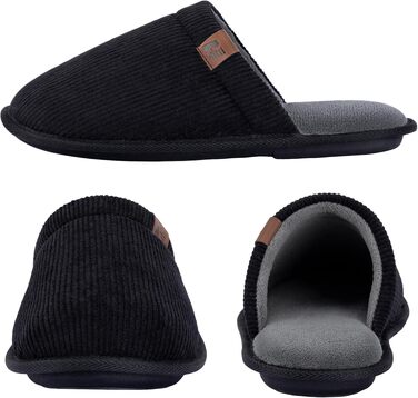 Чоловічі домашні капці RockDove LiteStep з вельвету та піною з ефектом пам'яті (Memory Foam), розмір 42/43, антрацит