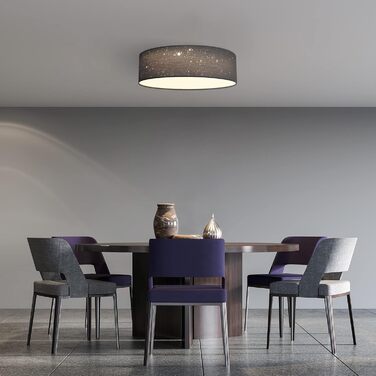 Navaris LED Ceiling Light 40cm - Dimmable, Color Temperature Change, Remote Control - 22W Dark Grey Starry Sky - Living Room Lamp, Bedroom Ceiling Lamp, Children's Room Lamp, Ceiling