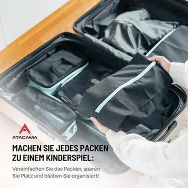 Набір компресійних кубиків для багажу Atacama Premium: 6 шт. (чорний)