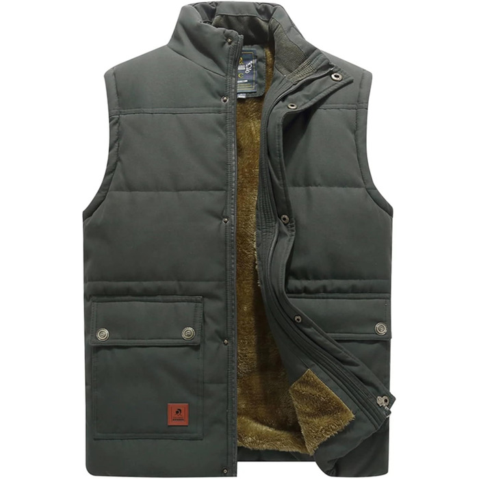 Чоловіча жилетка VtuAOL для зими, тепла флісова жилетка, Outdoor, армійсько-зелений (M)
