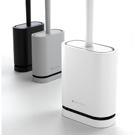 Силіконова щітка для унітазу SAVEGA з кришкою, чорна – плоска та гнучка – настінна без свердління – антибактеріальна комплексна щітка для унітазу (біла)